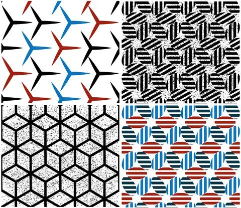 4 different vector patterns in the same package_n Stock Illustration