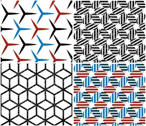 4 different vector patterns in the same package_o Stock Illustration