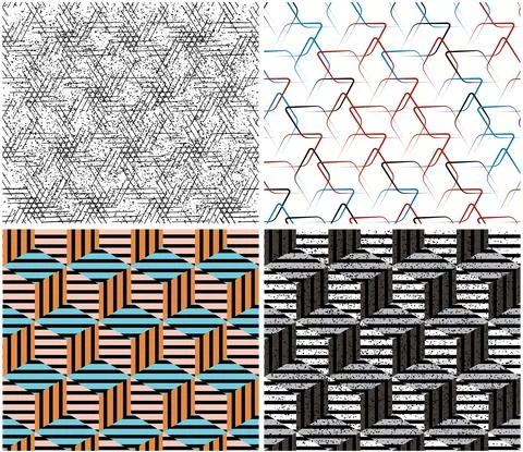 4 different vector patterns in the same package_s 스톡 일러스트