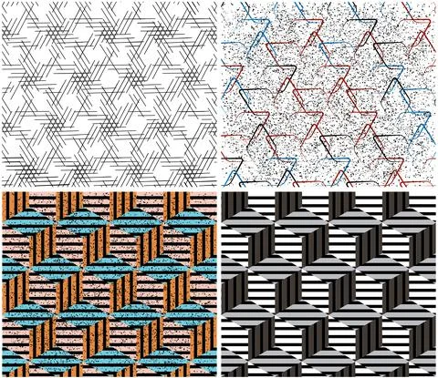4 different vector patterns in the same package_t イラスト素材