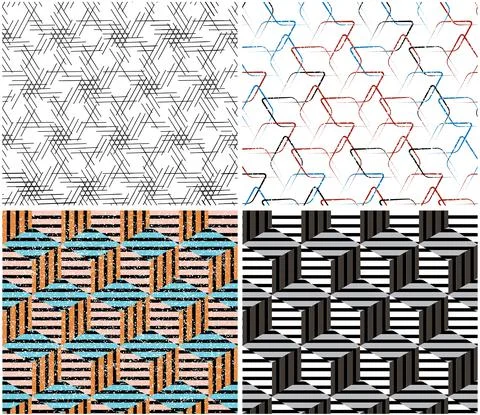 4 different vector patterns in the same package_u Stock Illustration