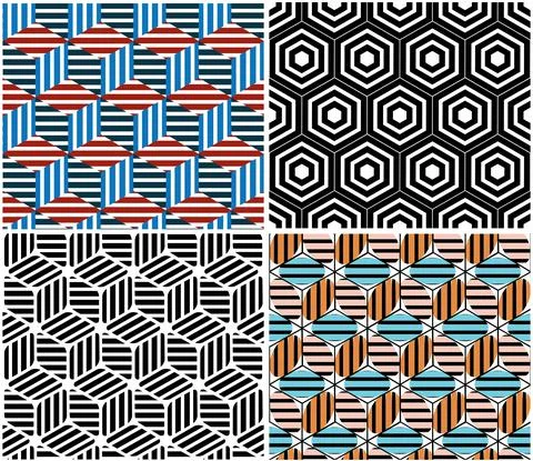 4 different vector patterns in the same package_a Stock Illustration