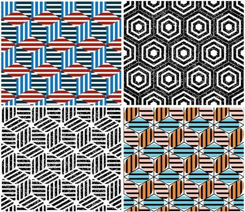 4 different vector patterns in the same package_e イラスト素材