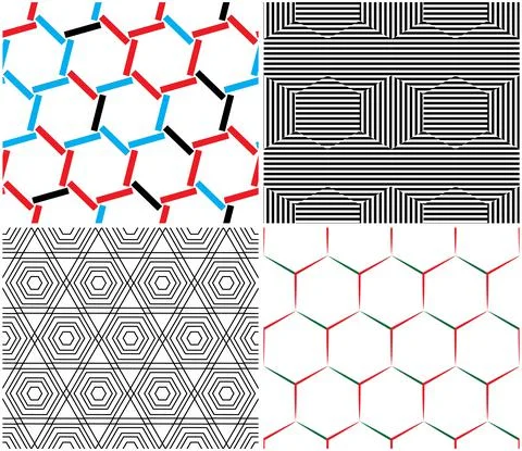 4 different vector patterns in the same package_f Stockillustratie