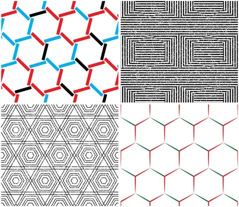 4 different vector patterns in the same package_j イラスト素材