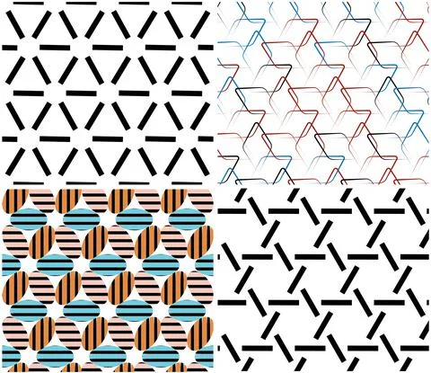 4 different vector patterns in the same package_k Stockillustratie