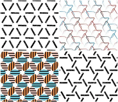 4 different vector patterns in the same package_l Stockillustratie