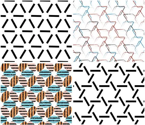 4 different vector patterns in the same package_o Stock Illustration