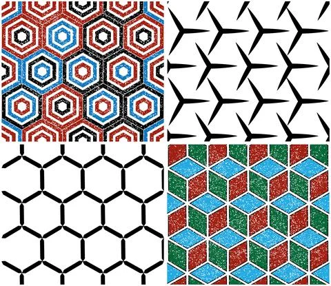 4 different vector patterns in the same package_r Stock Illustration