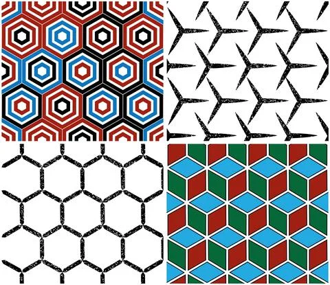 4 different vector patterns in the same package_u Stockillustratie