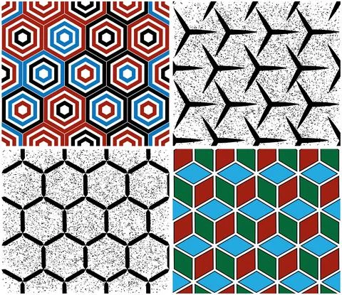 4 different vector patterns in the same package_t Stock Illustration