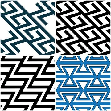4 different vector patterns in the same package_a Stockillustratie