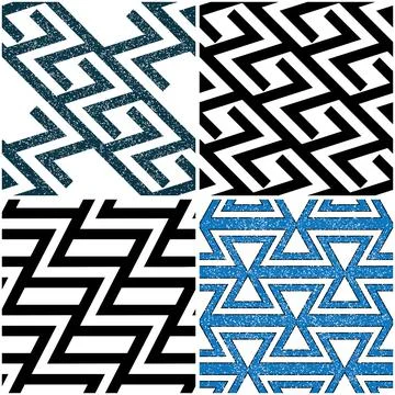 4 different vector patterns in the same package_b Stock Illustration