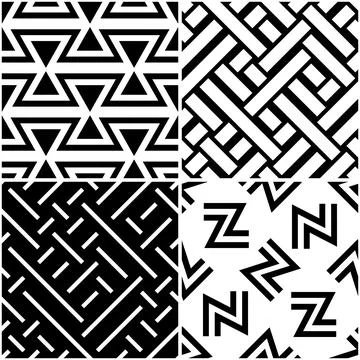 4 different vector patterns in the same package_f Stockillustratie