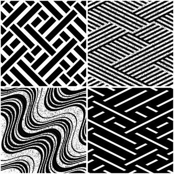 4 different vector patterns in the same package_d Illustrazione stock