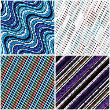 4 different vector patterns in the same package_h Illustrazione stock