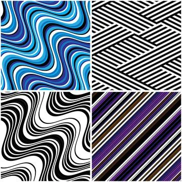 4 different vector patterns in the same package_k Stock Illustration