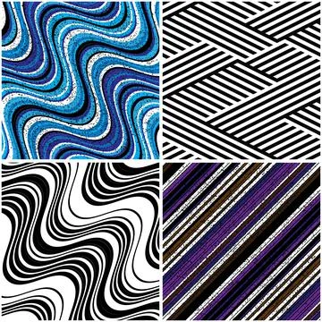 4 different vector patterns in the same package_m Stock Illustration