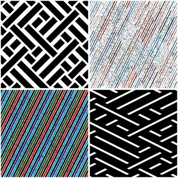 4 different vector patterns in the same package_t Illustrazione stock