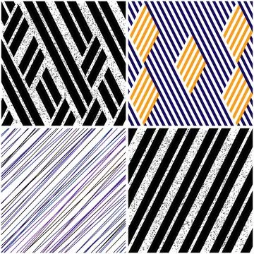 4 different vector patterns in the same package_s Illustrazione stock