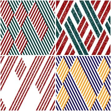 4 different vector patterns in the same package_e Illustrazione stock