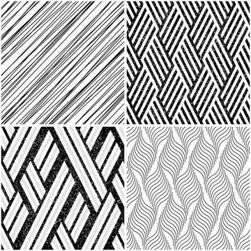 4 different vector patterns in the same package_j Stockillustratie