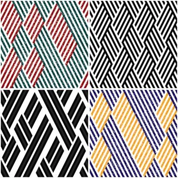 4 different vector patterns in the same package_l Stockillustratie