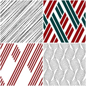 4 different vector patterns in the same package_r Stockillustratie