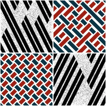 4 different vector patterns in the same package_s Illustrazione stock