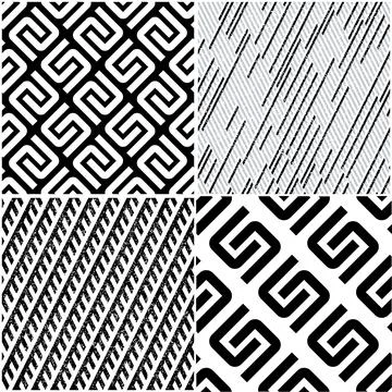 4 different vector patterns in the same package_j 스톡 일러스트