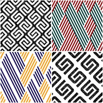 4 different vector patterns in the same package_r Stockillustratie