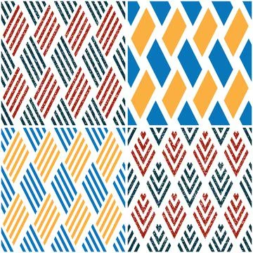 4 different vector patterns in the same package_b Stockillustratie
