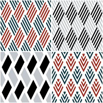 4 different vector patterns in the same package_k Stock Illustration