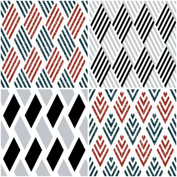 4 different vector patterns in the same package_l Stock Illustration