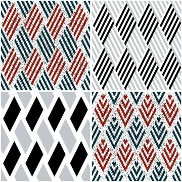 4 different vector patterns in the same package_m イラスト素材