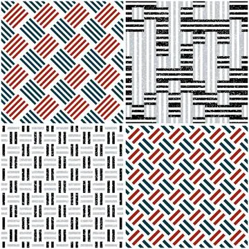4 different vector patterns in the same package_o Stockillustratie