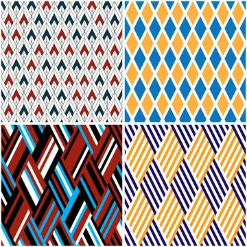 4 different vector patterns in the same package_a Illustrazione stock