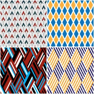 4 different vector patterns in the same package_b Stockillustratie