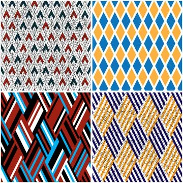 4 different vector patterns in the same package_c Stock Illustration