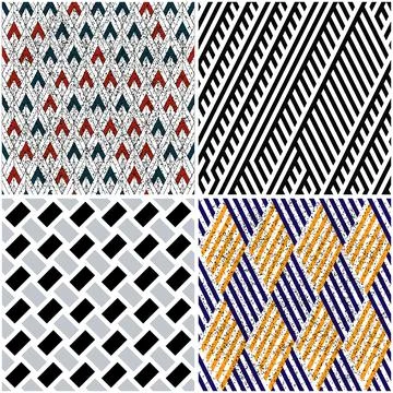 4 different vector patterns in the same package_m 스톡 일러스트