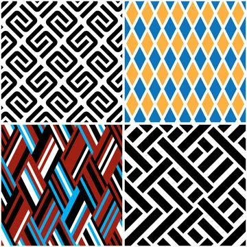 4 different vector patterns in the same package_p Stock Illustration