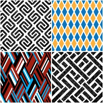 4 different vector patterns in the same package_r Stockillustratie