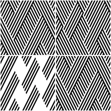 4 different vector patterns in the same package_f Stockillustratie