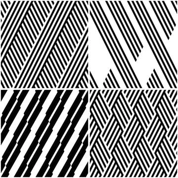 4 different vector patterns in the same package_f Illustrazione stock