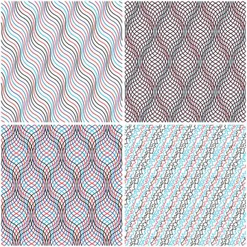 4 different vector patterns in the same package_c Illustrazione stock