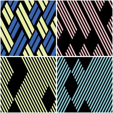 4 different vector patterns in the same package_d Stock Illustration