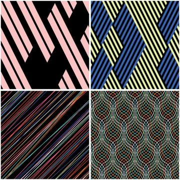 4 different vector patterns in the same package_c Stock Illustration