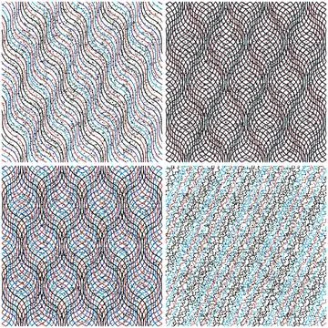 4 different vector patterns in the same package_c 스톡 일러스트