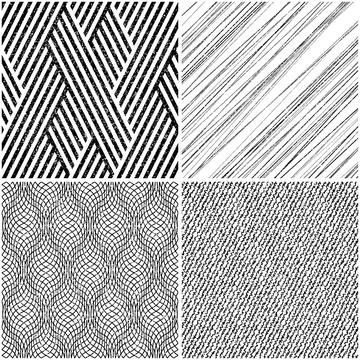 4 different vector patterns in the same package_j 스톡 일러스트