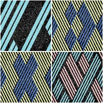 4 different vector patterns in the same package_l Stock Illustration